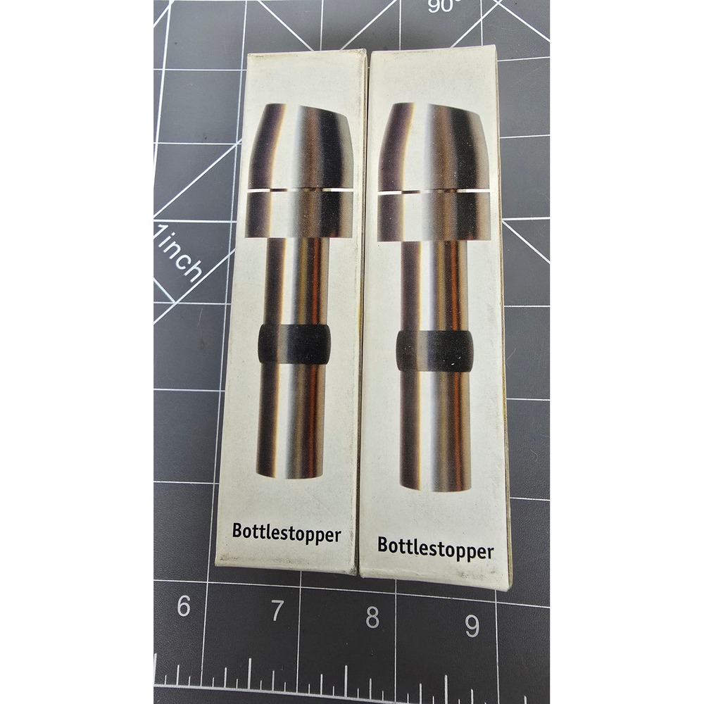 Vintage Corklifter Stainless Steel Wine Bottle Stoppers Set of 2 Barware
